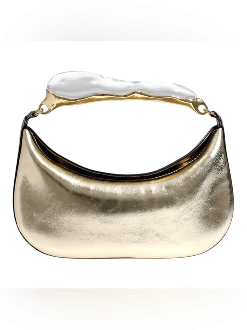 ALEXIS BITTAR  Water Stone Handle Leather Handbag